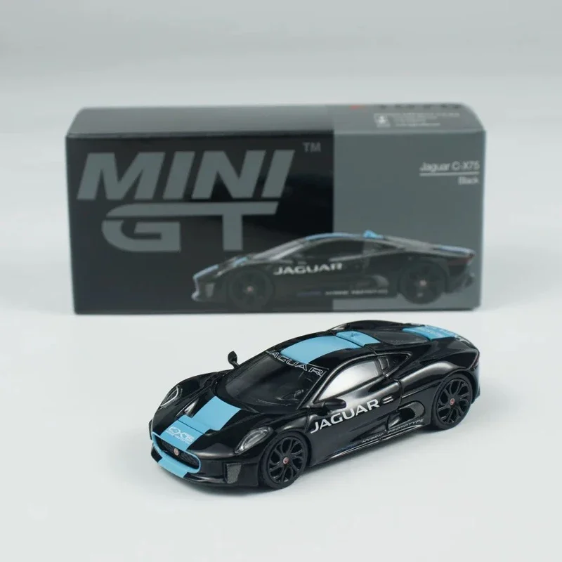 

MINIGT В наличии 1070, Jaguar 1:64 CX75, черная литая под давлением модель автомобиля, коллекция игрушек