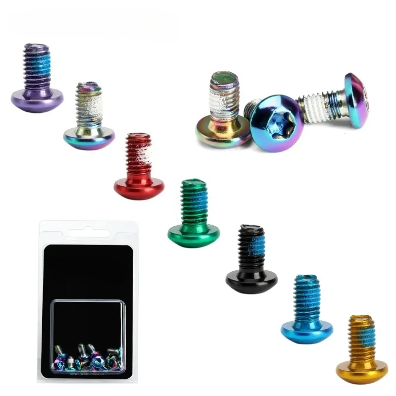 

12 шт. винт для велосипедного дискового тормоза M5X10 мм T25 покрытие титановый цветной MTB велосипедный цвет нескользящий дисковый винт аксессуары для велоспорта