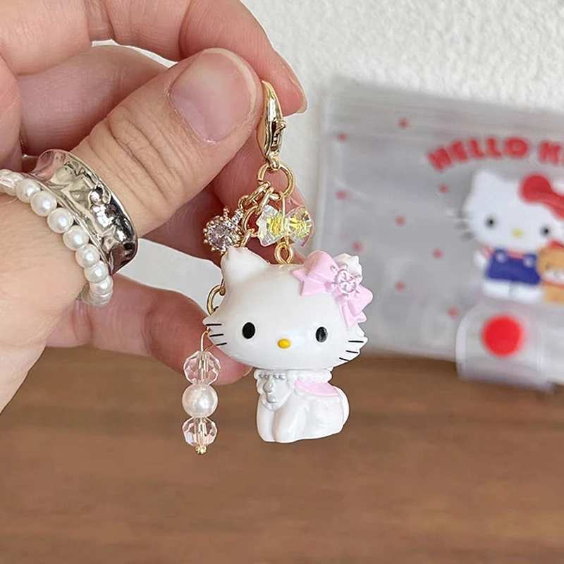 

Sanrios Cartoon Animal Keychain Kawaii Cute Anime Hellokittys Cellphone Strap Pendant Purse Bag Charm Accessories Gift for Girls