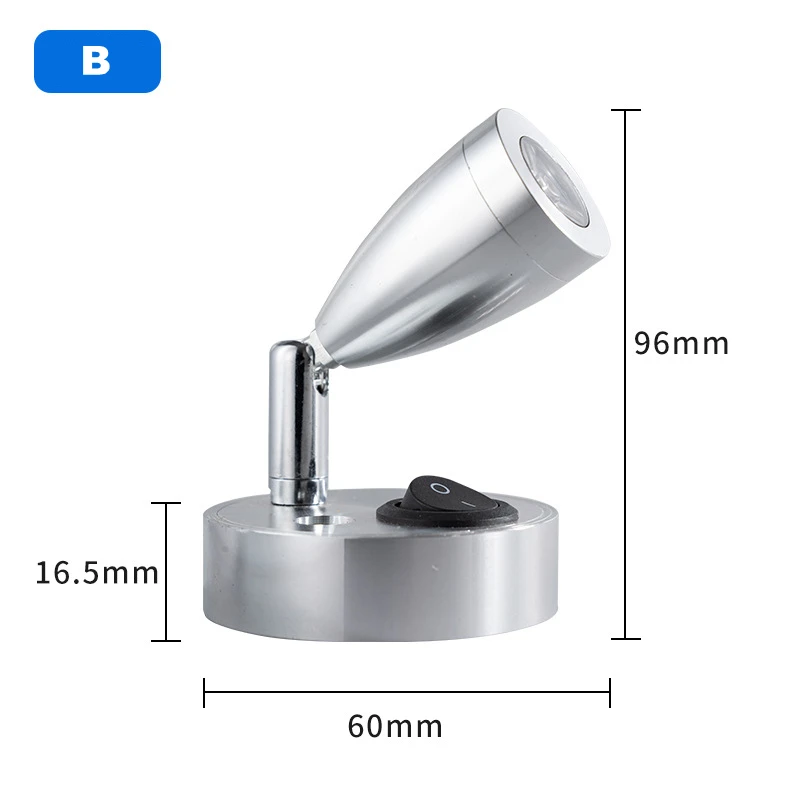 DC12V LED Spot Leeslamp RV Boot Caravan Kamp Trailer Nachtkastje 3W Aluminium Spotlight Verstelbare Binnenverlichting Met Schakelaar - afbeelding 1