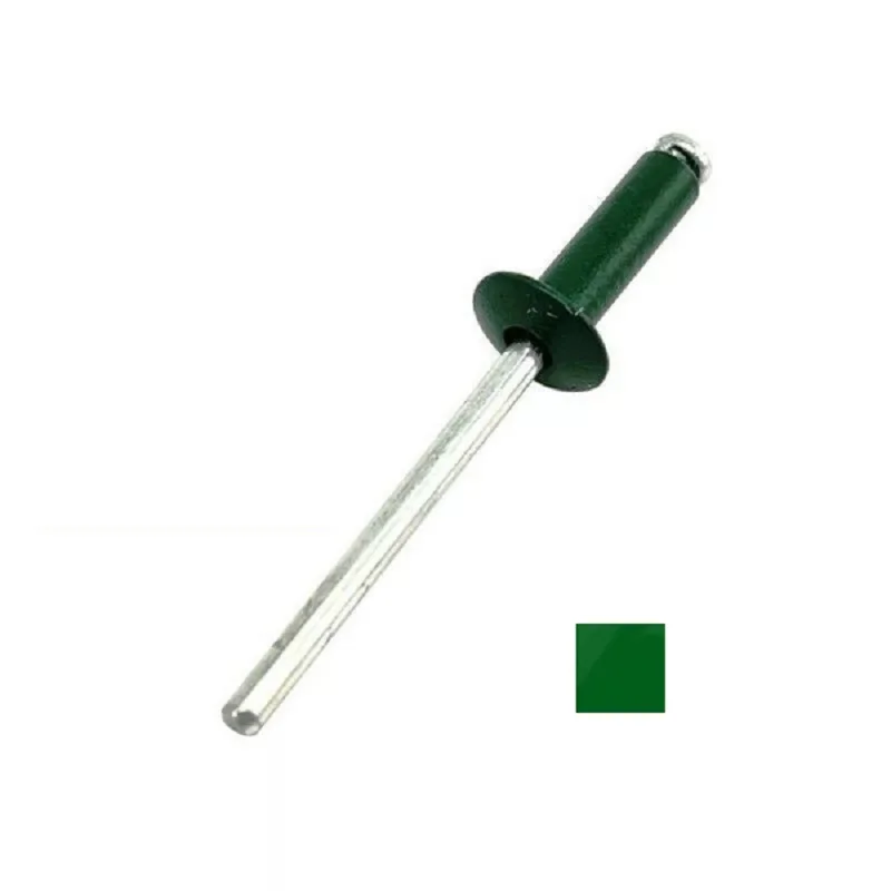50PCS RAL6005 Green Lacquered Blind Rivets Aluminium Steel Painted Rivets Pop End Dome Head Blind Rivet DIY Home Fastener 5/32