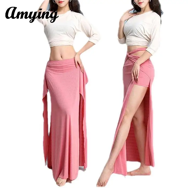 2024 Belly Dance Costume Set New Women Sexy Slimming Training Suit Top and Split Long Dress Set Oriental Dance Girl Clothing