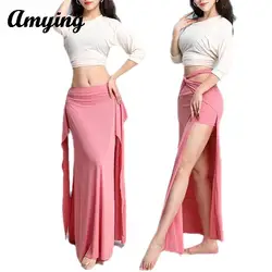 2024 Belly Dance Costume Set New Women Sexy Slimming Training Suit Top and Split Long Dress Set Oriental Dance Girl Clothing