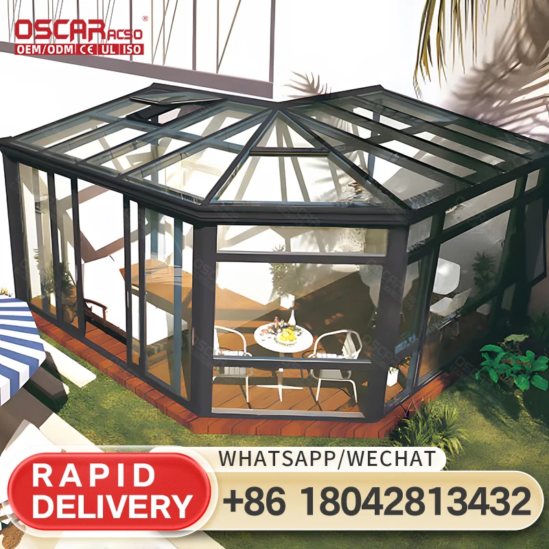 

Aluminum Glass House Sunroom DIY Kit Prefab Conservatory Sunrooms Customizable