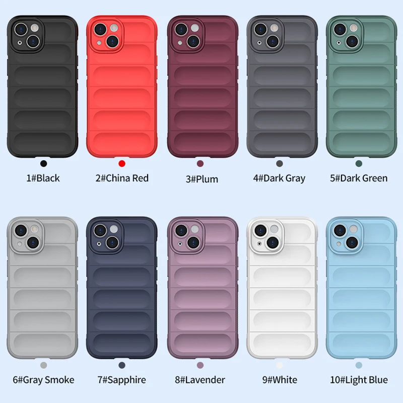 حافظة لهاتف آيفون 15 14 بلس وسادة هوائية من البولي يوريثان الحراري ، حافظة من السيليكون المقاوم للصدمات لهاتف آيفون 15 14 13 12 برو ماكس