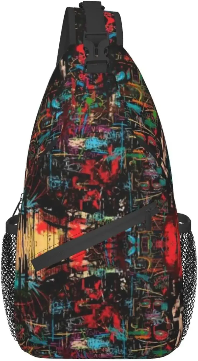 

Graffiti Sling Bag Funny Crossbody Chest Daypack Casual Backpack Personality Shoulder Bag For Travel Picnic bag for men