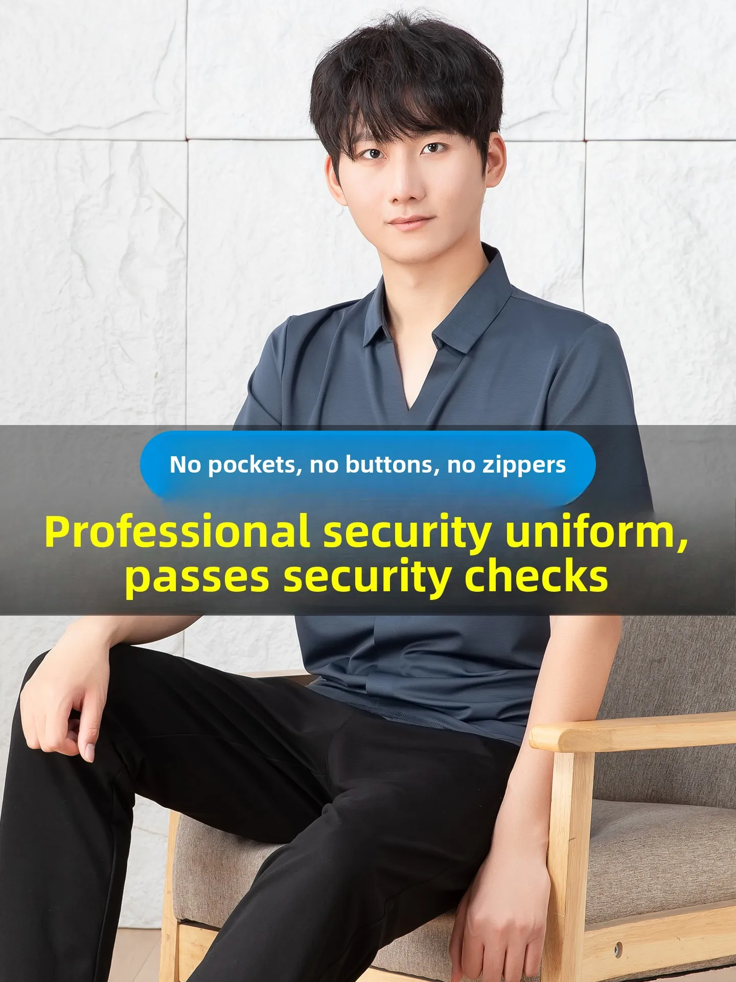 men's-casual-summer-short-sleeve-long-pants-set-no-pocket-prisoner-clothing-prison-guard-special-use-suit-youth-t-shirt