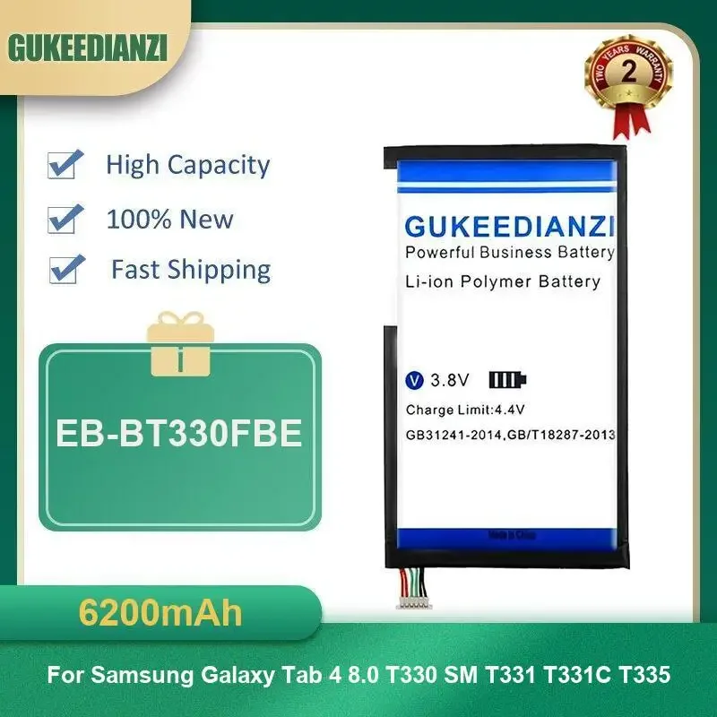 

Аккумулятор для планшета EB-BT330FBE емкостью 6200 мАч для Samsung Galaxy Tab 4 8,0 T330 SM T331 T331C T335 высокой емкости