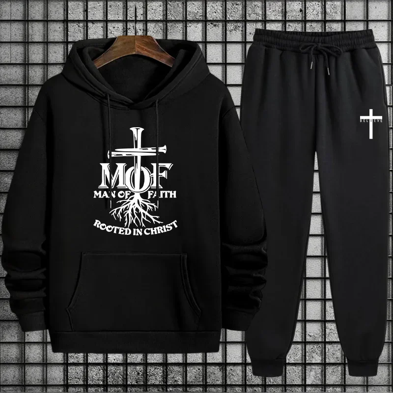

Jesus Christ Tracksuit for Men Hoodie + Sweatpants Urban Casual Fashion Sportswear Fall Winter Home Outdoor Comfort Warm Outfit