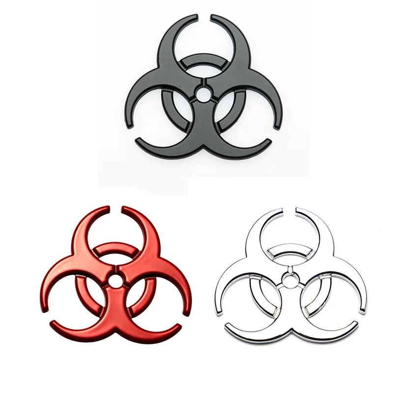 30PC Umbrella Biohazard Car Logo, Umbrella biochemical modified metal car sticker body sticker rear logo side logo