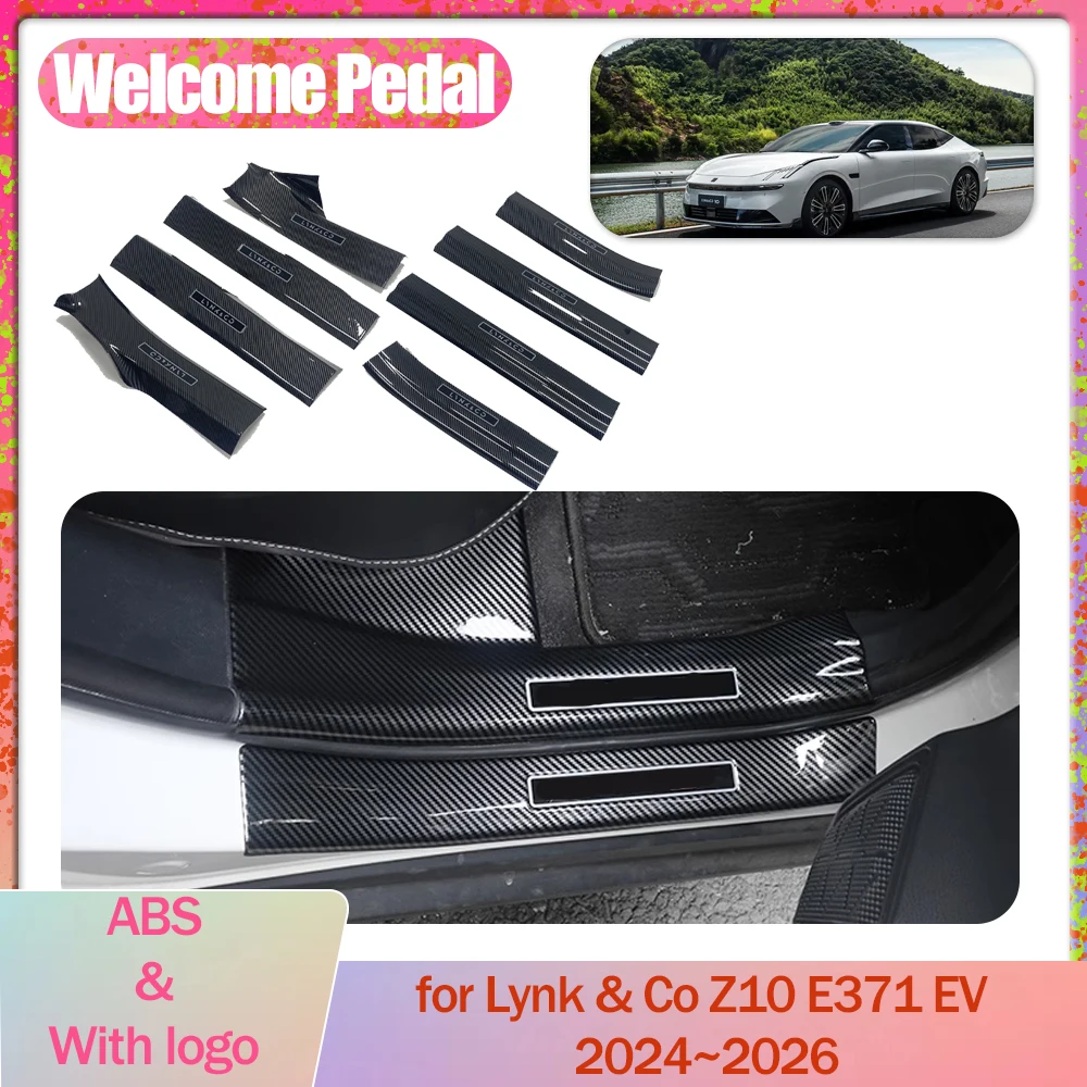 

Car Welcome Pedal for Lynk & Co Z10 E371 EV 2024~2026 ABS Door Sill Scuff Threshold Guard Cover Plate Trim Strips Accessories
