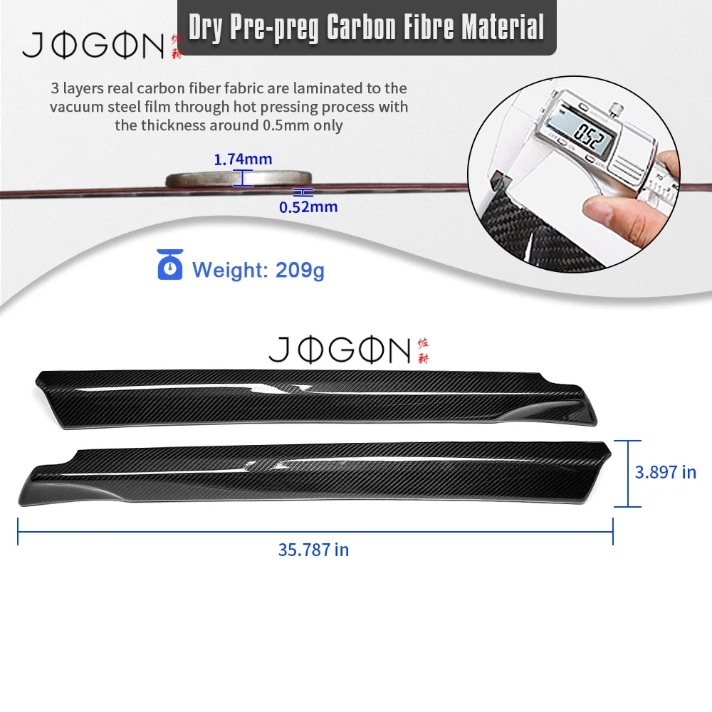 For Honda 11th Civic Type R FL5 2023-2026 Stick-ON 2Pcs Dry Carbon Fiber Car Interior Front Door Upper Belt Moulding Cover Trim