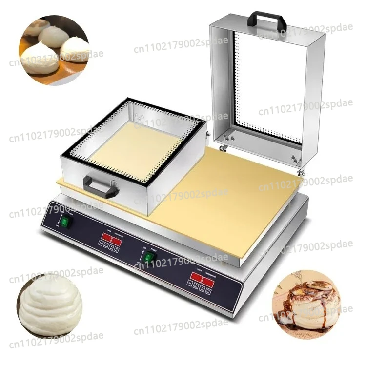 Stainless Steel With Glass Cover Commercial Digital Snack Machines  Electric Souffle Pancake Machine