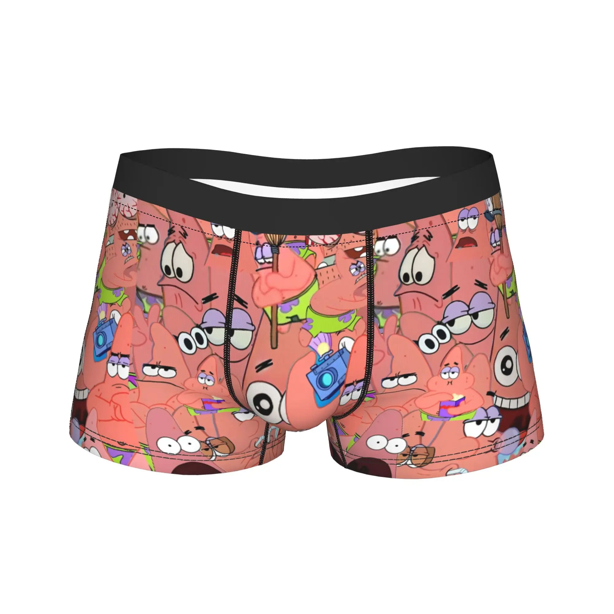 SpongeBobs Crazy Cartoon Face Print Underwear  Men Panties Custom Comfortable Boxershorts Quality Shorts Briefs Big Size 2XL
