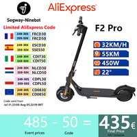 EU Stock Original Ninebot By Segway F2 Pro Smart Electric Scooter 450W Motor 32KM/H Max Speed 55KM Range F Series Kickscooter