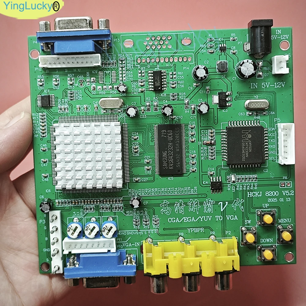 Genuine GBS8200 Arcade RGB/CGA/EGA/YUV To VGA LCD HD Video Signal Converter Board Green PCB NEO GEO Arcade Game Machine view 5