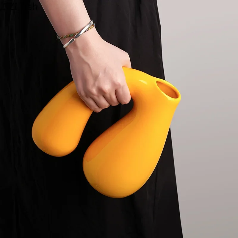 مزهرية سيراميك إبداعية على شكل حرف N أواني نباتات مائية لتزيين الطاولة تشكيلة زهور مزهريات زهور ديكور جمالي للغرفة #5