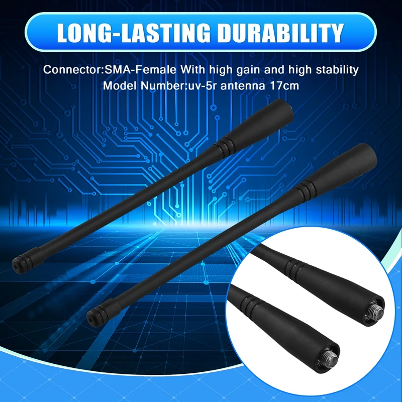 

High-Quality 5Pcs Dual Band Sma-Female 17Cm Length Antenna Walkie Talkie