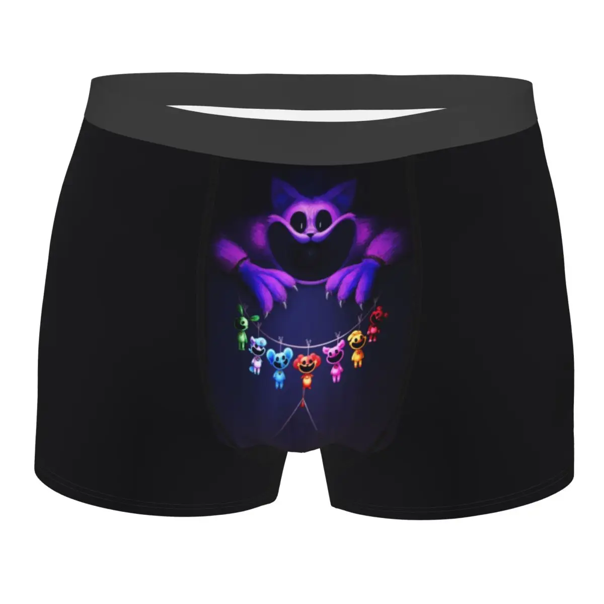 Custom Fashion Colorful Smiling Big Mouth Critters Group Boxers Shorts Panties Underpants Stretch Scarry Animated Game Briefs