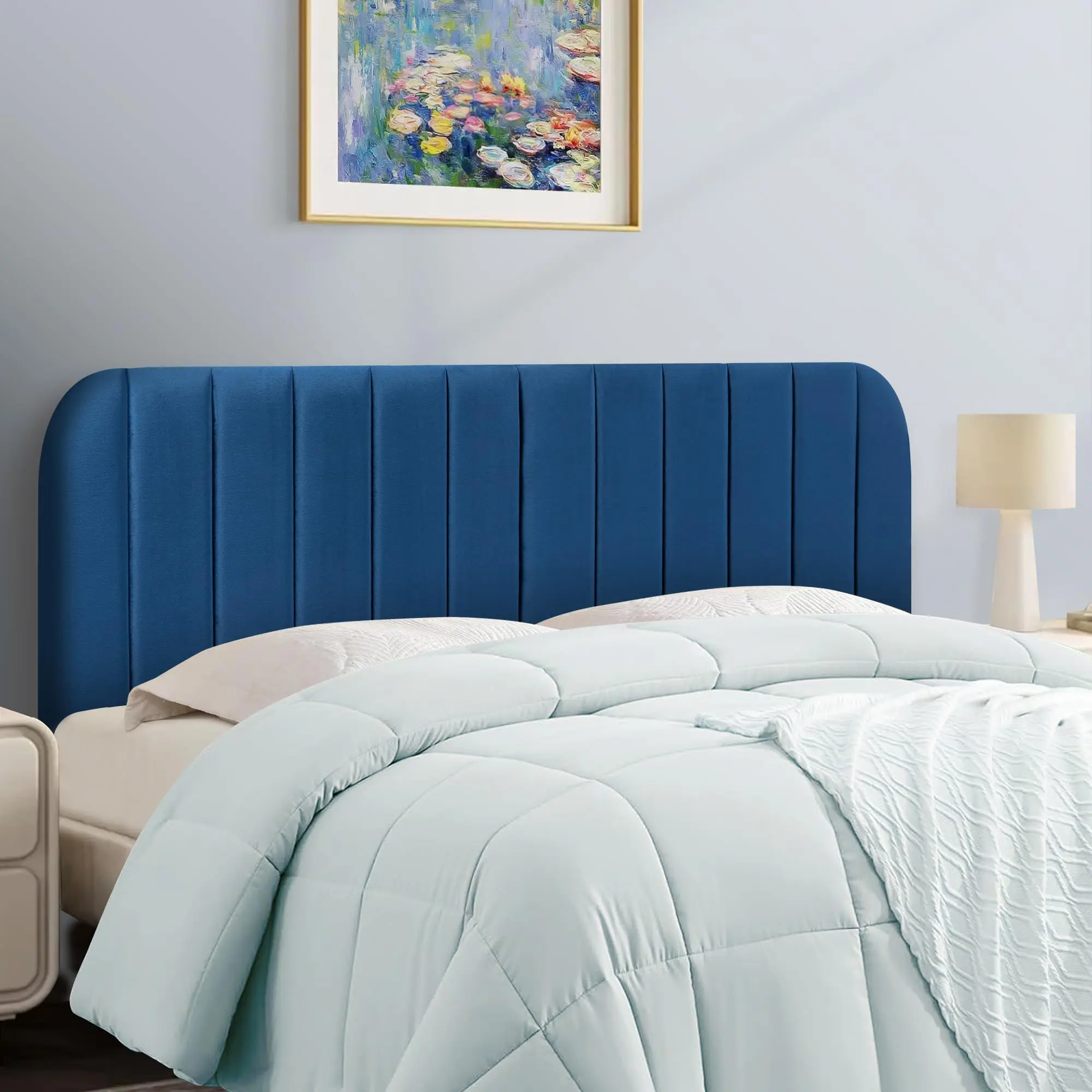 King Headboard Only - Upholstered Headboard for Bed, Easy Assembly, Velvet Covered Sponge, Place Between Bed & Wall