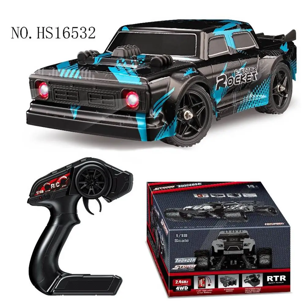 HS 16531 16532 RTR 1/16 2.4G 4WD 36km/h Drift RC Car Full Proportional LED Light On-Road Flat High Speed Vehicles Models Toys