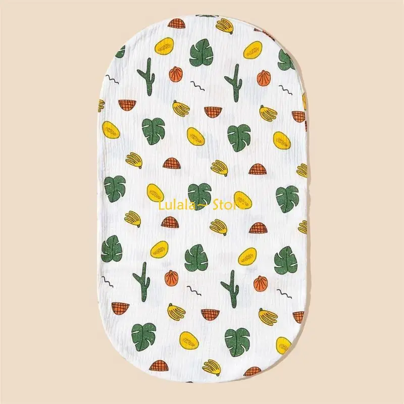 Y4QA 15x26'' Soft Changing Cover Liner Cotton Oval Bassinet Mattress Cover Baby Changing Basket Sheet for Baby Crib