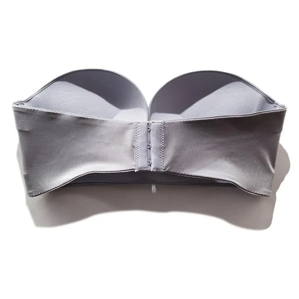 Women Push-up Bra 3/4 Cup Bra Front Closure Strapless Bras for Women Sexy Push Up Bandeau Brassieres with Solid Colors 3/4 Cup