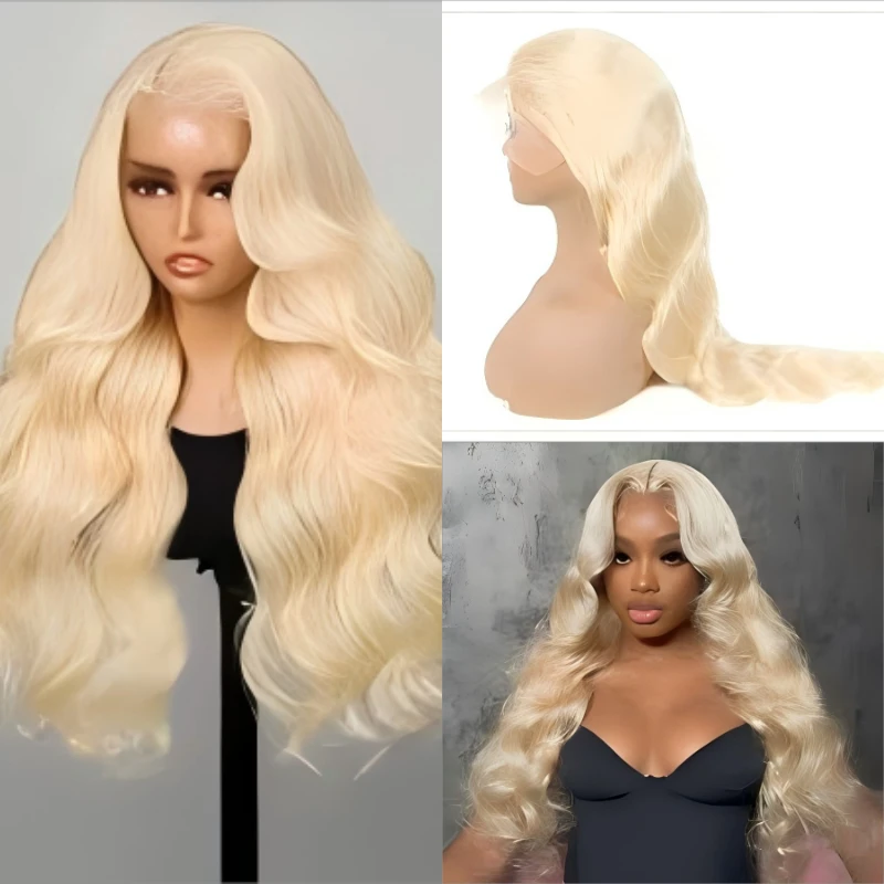 38 pollici 613 onda del corpo in vendita parrucca anteriore del merletto fasci biondi parrucche brasiliane dei capelli umani parrucca bionda frontale del merletto dei capelli umani