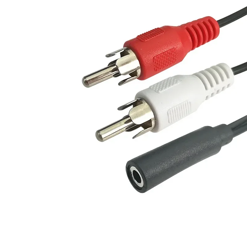 Conector auxiliar de Audio 3,5 a auriculares, Cable de música de 3,5mm, RCA, hembra, estéreo, 2 adaptadores macho