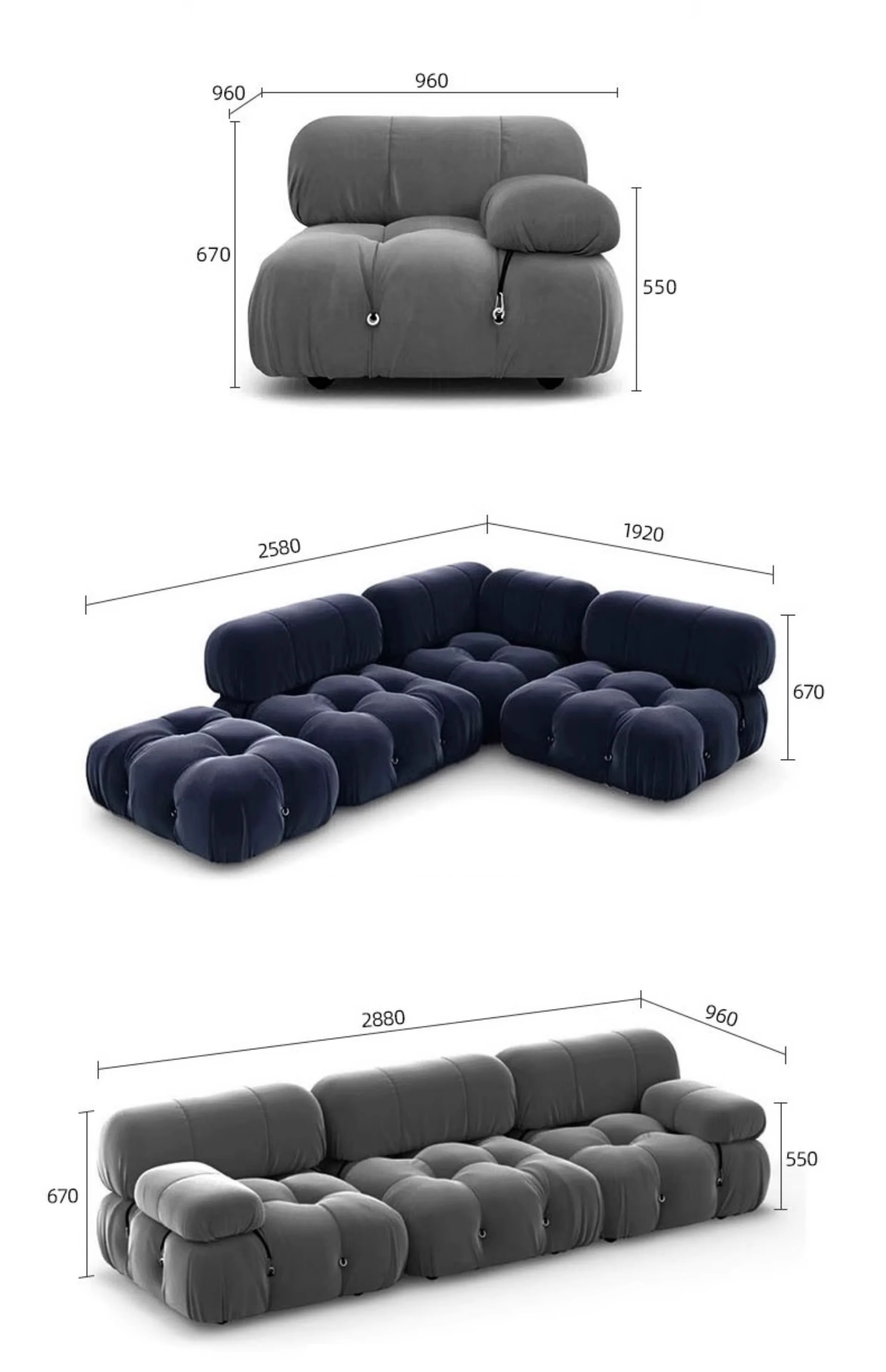 Mario Bellini Modular Sofa Living Room Modern Bellini Sofa Set