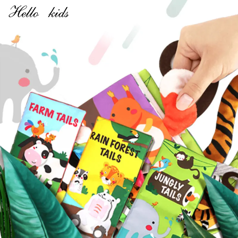 3D Toddlers Animal Foot Cloth Book Washable Montessori Baby Busy Board Early Learning Education Habits Knowledge Developing Toys