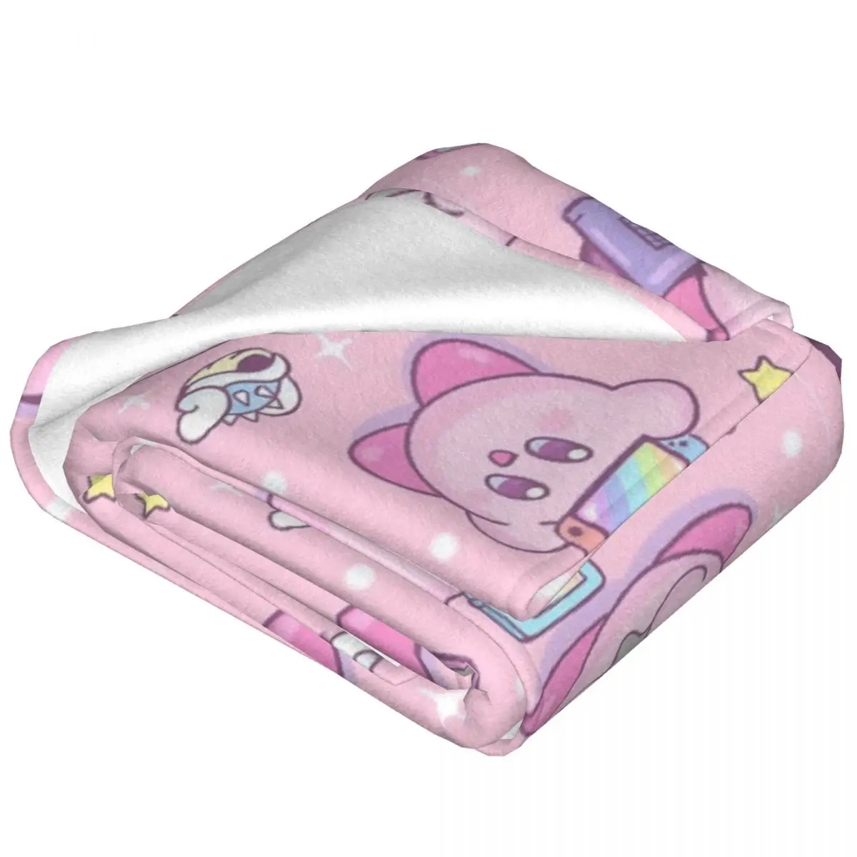 Kirbys Gamer Cobertores Fuzzy Engraçado Cobertor Quente para Cama Sofá Primavera/Outono