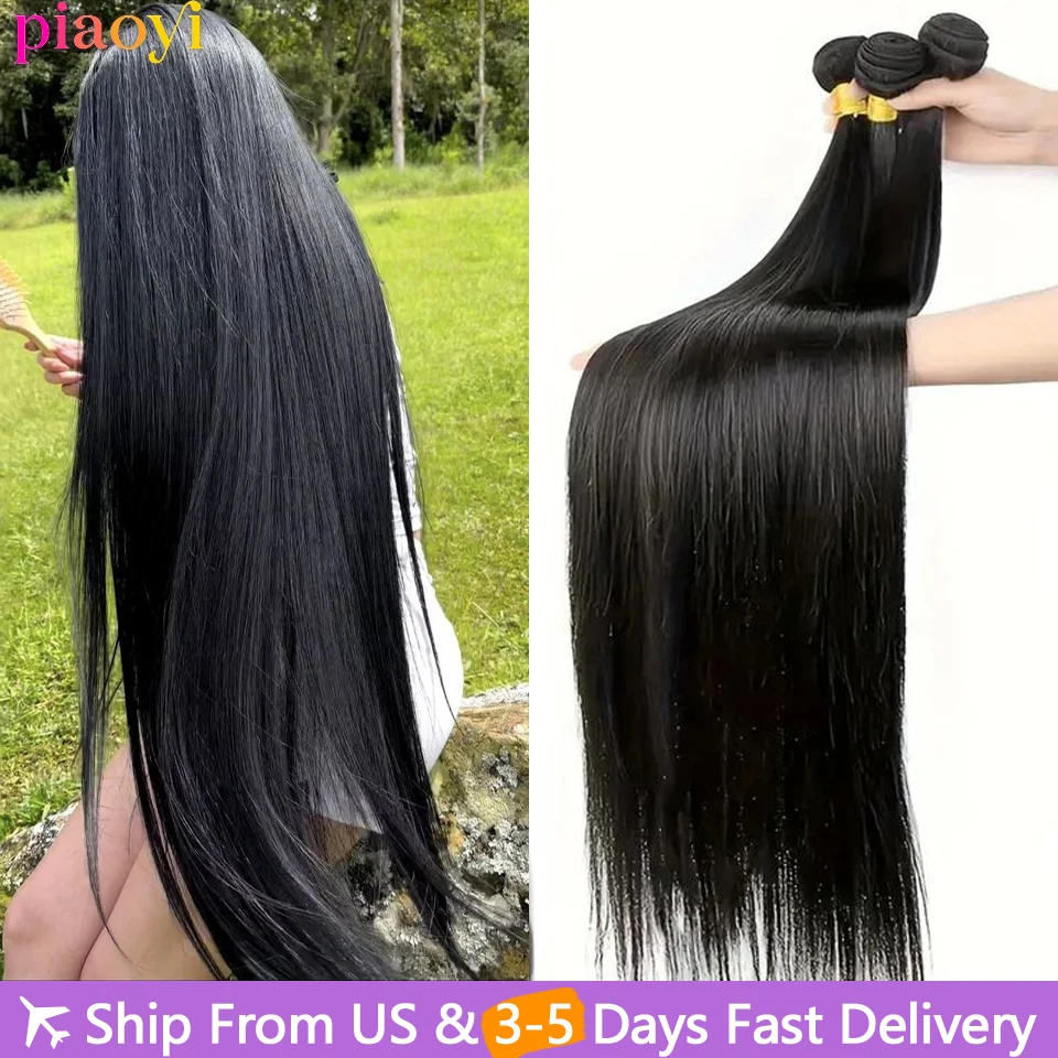 Pacotes retos de cabelo humano para mulheres, extensões naturais de cabelo longo, cabelo brasileiro, entrega nos dias 5, 30 in, 38 in, 40 in