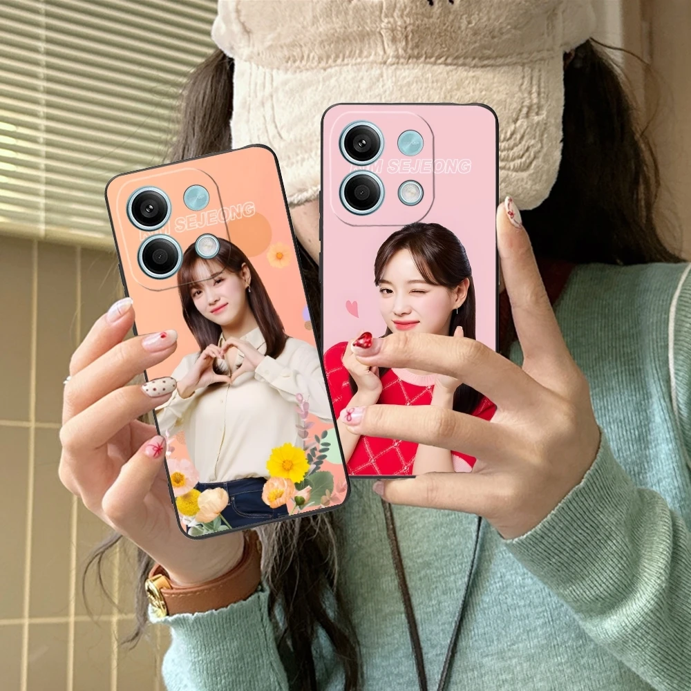 Cute Kim SeJeong Mobile Cell Phone Case for Xiaomi Redmi Note 13 12 11 10 9 8 7 6 S A Pro Lite Plus 5G Black Phone Cover Shell