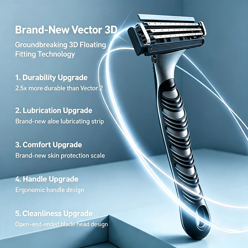Gillette Handheld Razor with Anti-slip Handle Aloe Vera Lubrication Strip Smooth Effortless Shaving Without Snagging Beard Hairs