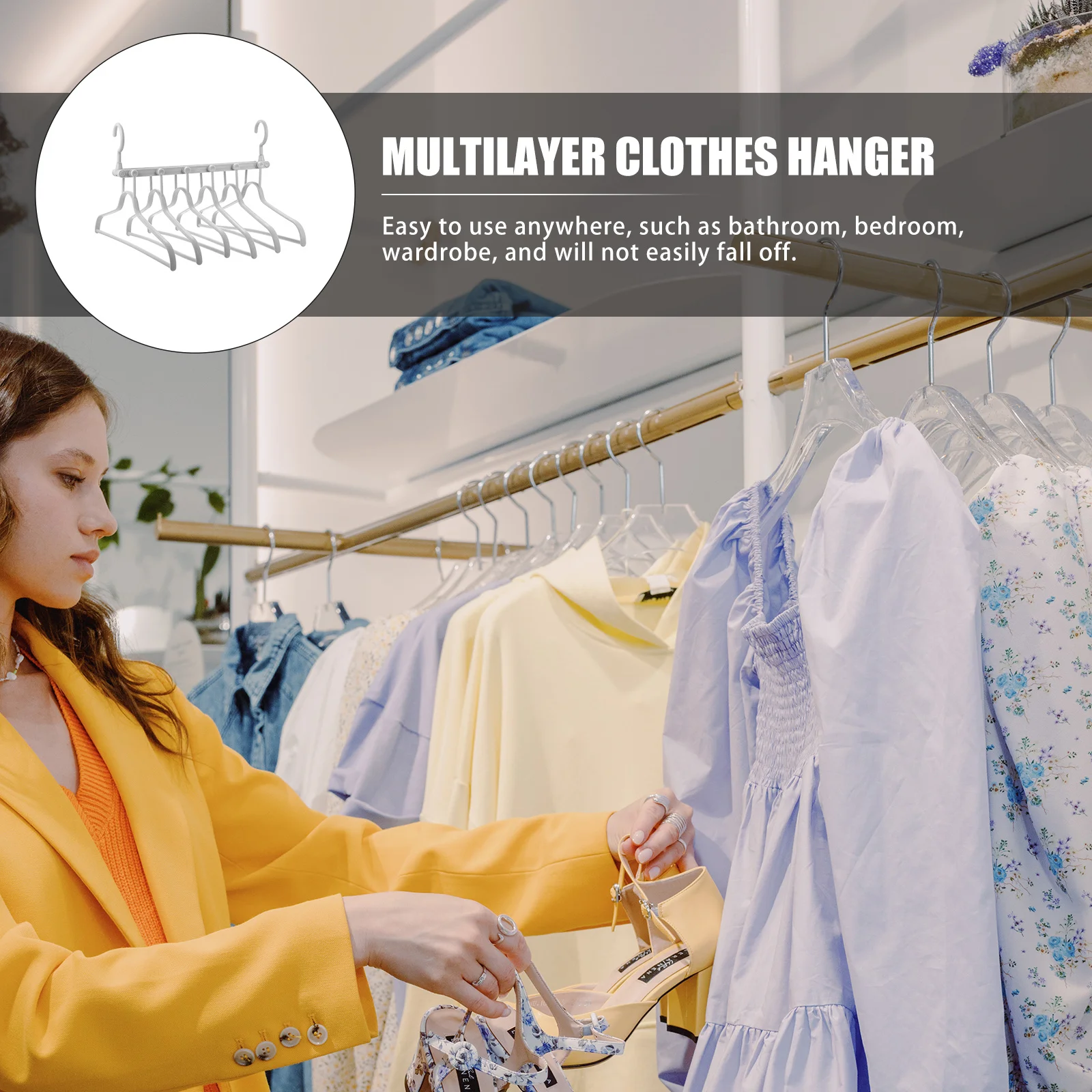 

Foldable Rotating Clothes Hanger Multi Layer Non Slip Pant Skirt Hanger Closet Organizer Home Storage Solution Rack