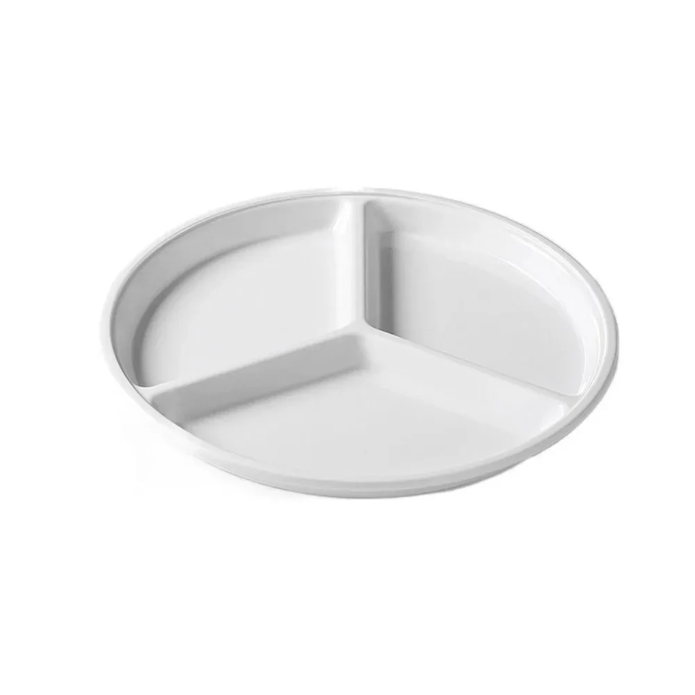 Melamine Food Serving Tray Divided Imitation Porcelain Appetizer Plates Drop-proof White Snack Serving Platter Fruit