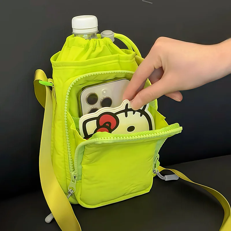 2026 Summer Lightweight Sport Women Girl Crossbody Phone Pouch Double Layer Trendy Walking Bag Outdoor and Practical Bag