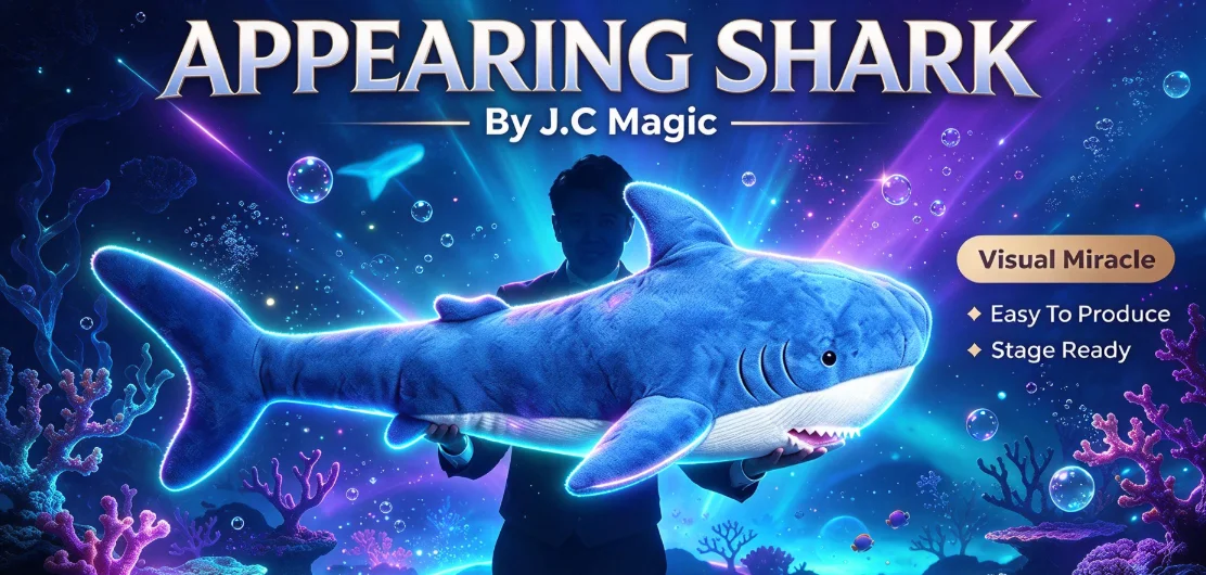 Giant Plush Appearing Shark Magic Tricks 130cm Shark Out of Empty Bag Suitcase Stage Illusion Comedy Magician Props Set