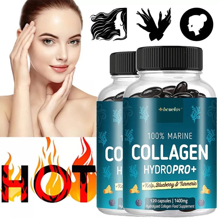 Marine Hydrolyzed Collagen Caps Strong Whitening Reduce Dull Skin Supplement Collagen Anti-oxidation Anti-aging Enhance Immunity