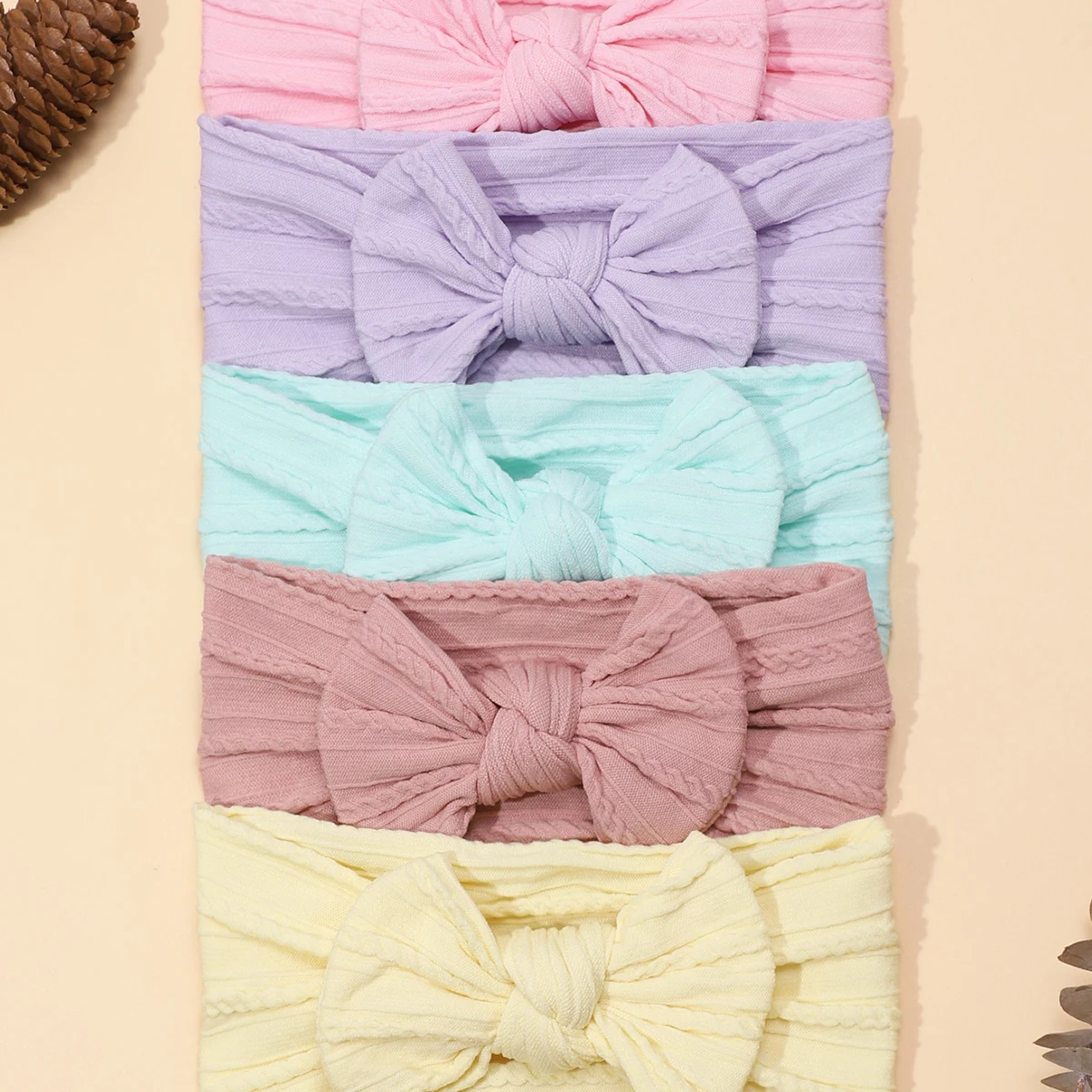 5pcs Hairband for Newborn Baby Cable Knit Infant Headbands for Girls Elastic Baby Turban Kids Headwear Toddler Hair Accessories