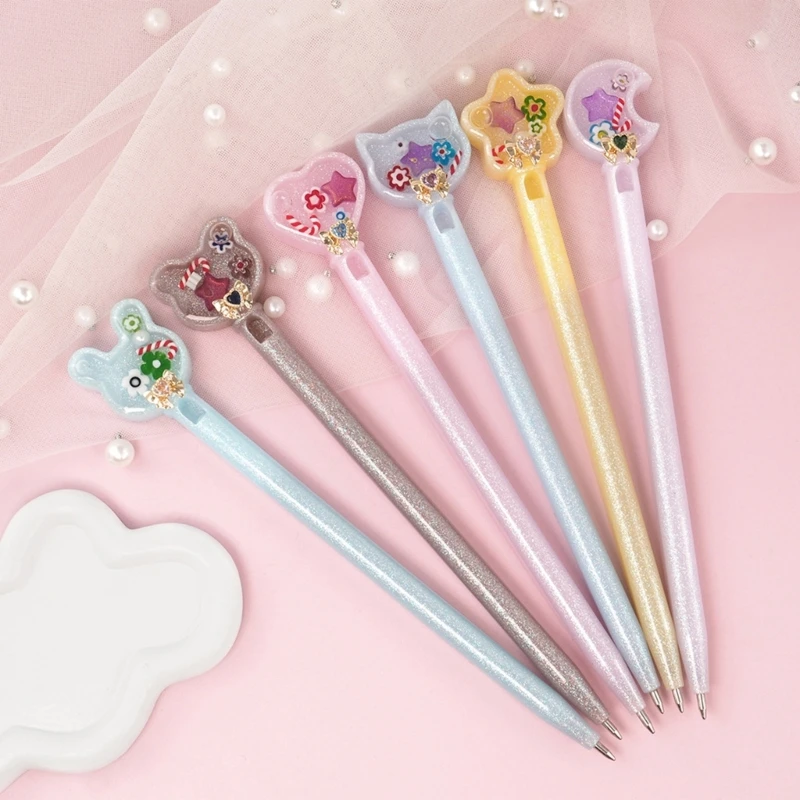 Cute Ballpoint Pen Silicone Mold Resin Shaker Mold DIY Crafts Tools Dried Flower Resin Decorative DIY Ballpoint Pen Mold