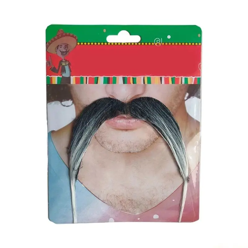 31BF 2Pcs Fake Mustaches Halloween Party Adhesive Fake Beard Moustache Stickers