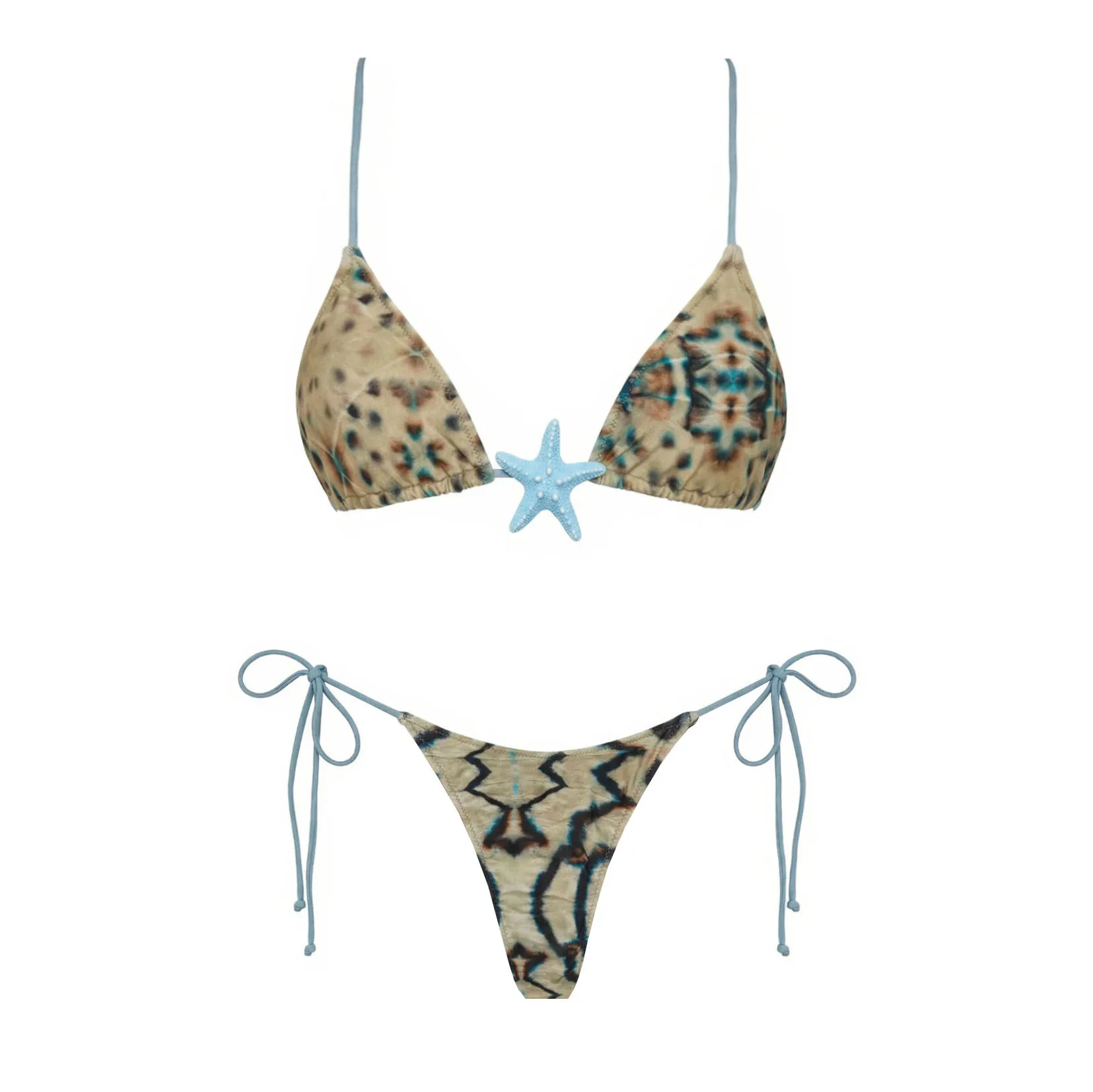 

Sexy Printed Triangle Bikini Women Swimwear Fashion Lady Lace Up Biquini Swimsuit Mujer Low Waist Bathing Suit Female Beachwear