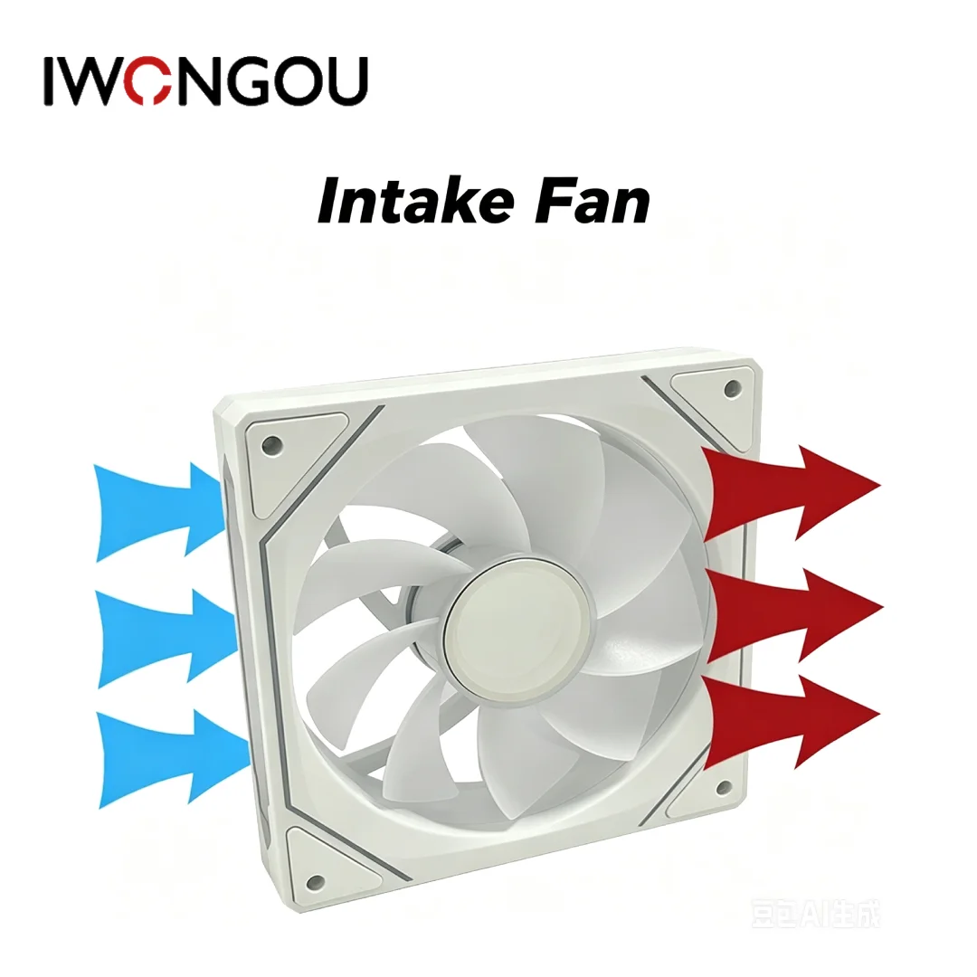 IWONGOU White 120mm ARGB Silent PWM Case Cooling Fan, Support AURA SYNC, Mystic Light, Polychrome Sync PC Chassis Radiator Fan - view 4