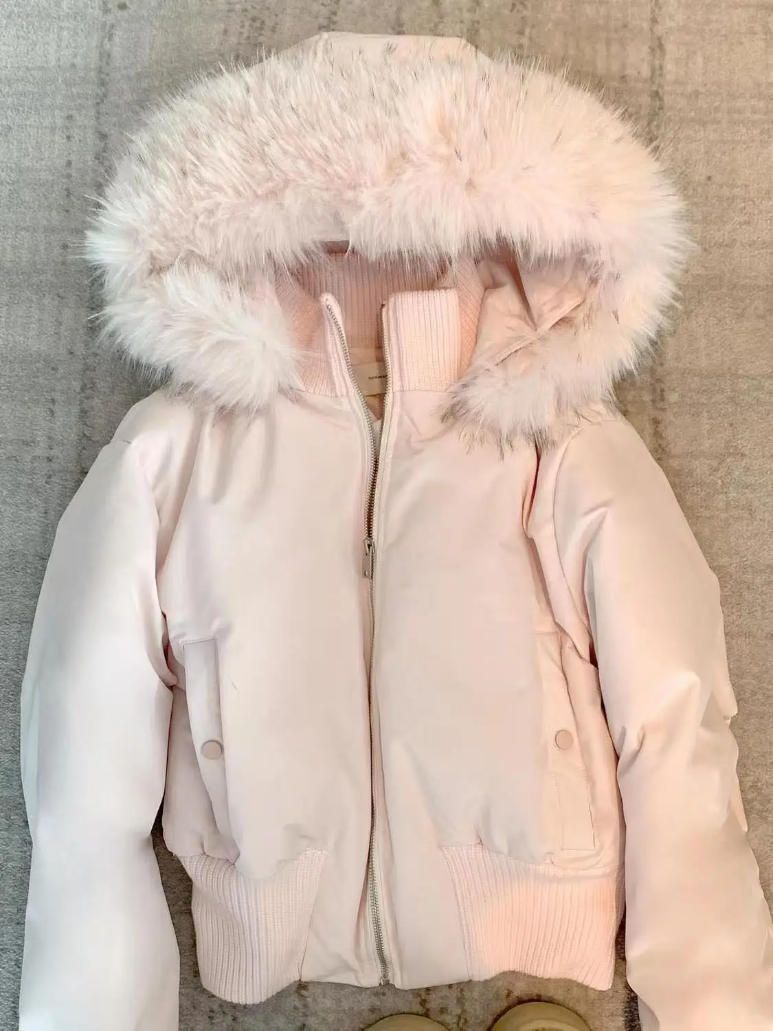 

Japanese Winter New Pink Fur Collar Puffer Jacket Design Hooded Coat Women's Fashion Outerwear Long Sleeve Hoodie Jacket Parka