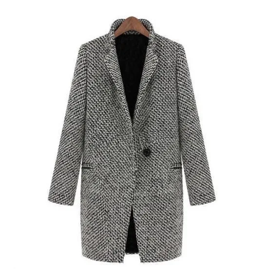 Women Trench Single Button Jacket Long Sleeve Outerwear Coats Pockets Cardigan Spliced Loose Fit Winter 2025 High Street