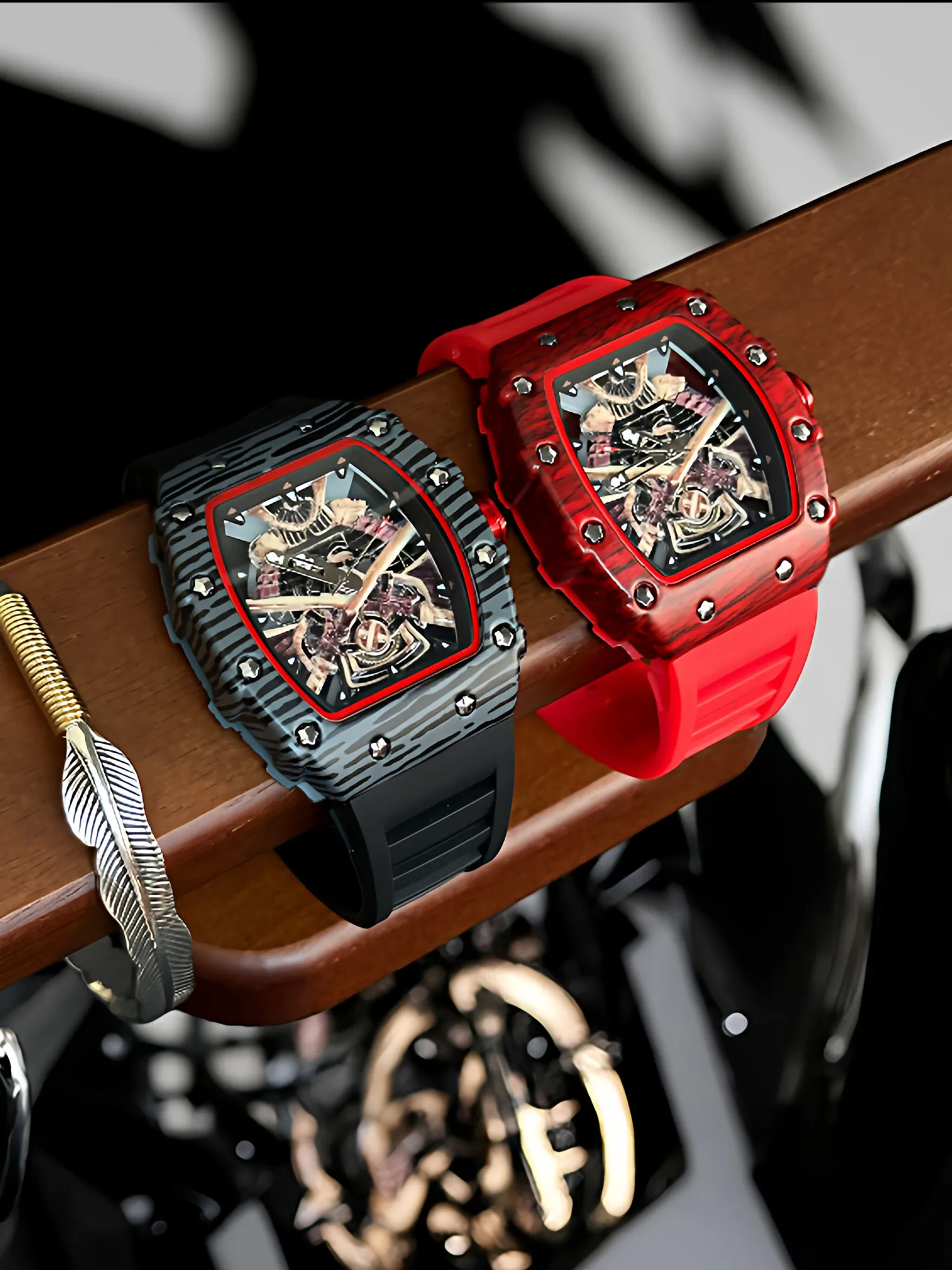 New Hot-Selling Men Watches Bar Personality Square Barrel Men's Watch Fashion Samurai Watches for Man