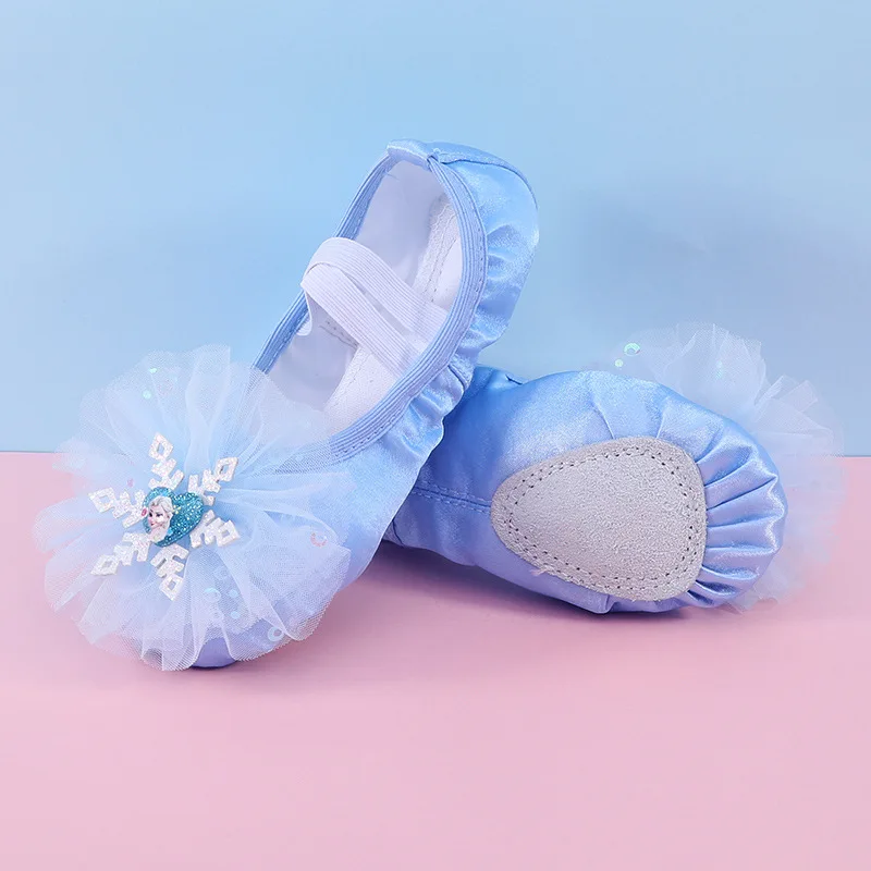 Dance Shoes for Children Women Soft Sole Blue Pink Dancing Shoe for Girls Princess Baby Children\'s Princess Ballerina Shoes