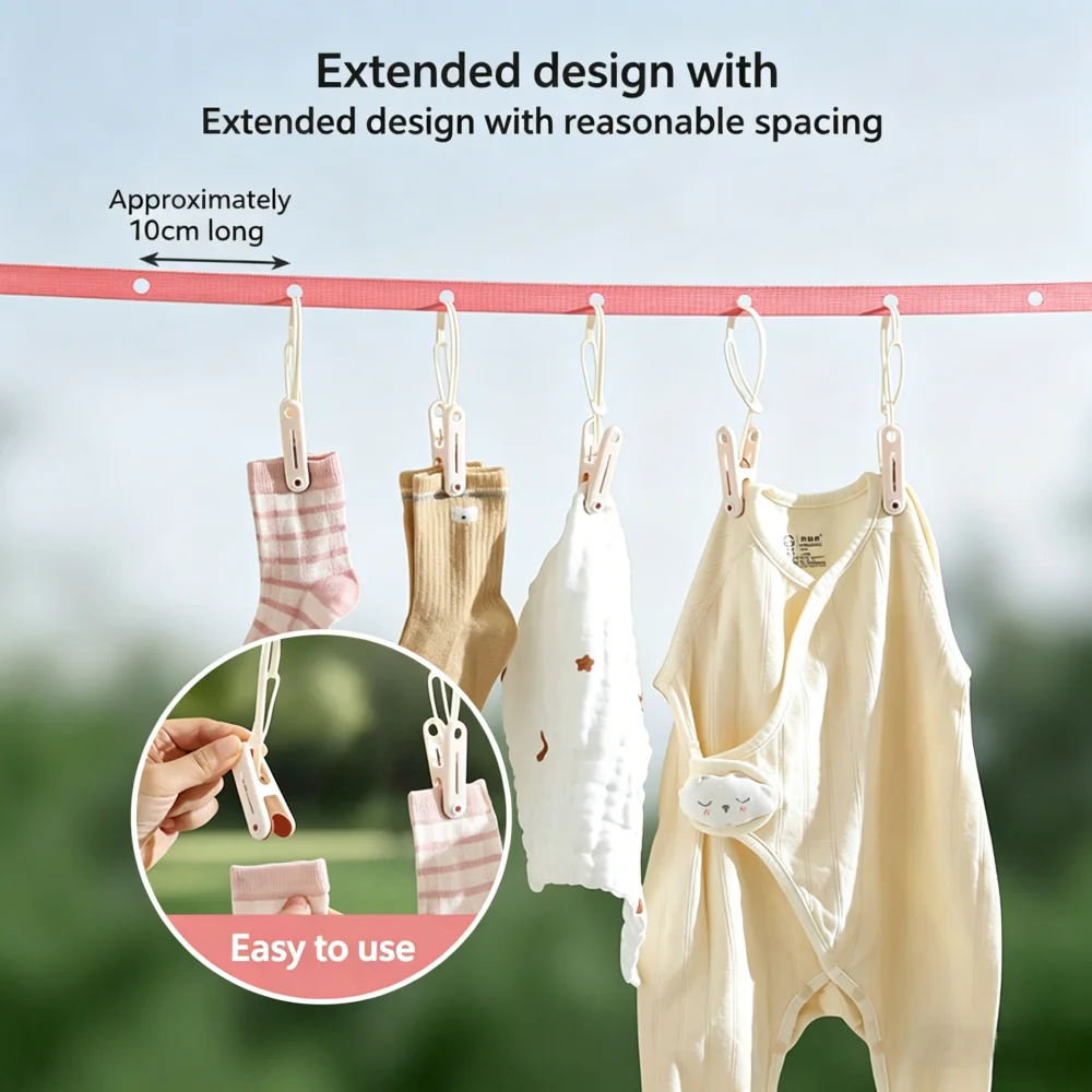 Portable clothesline, outdoor travel clothes hanger, storage tool, adjustable, no punching, indoor and outdoor drying quilt